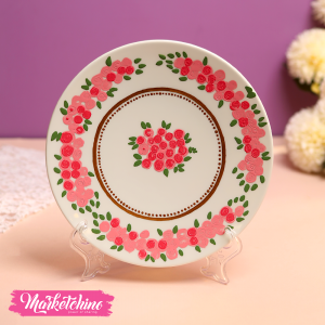 Painted Ceramic Patel-Pink Flower