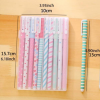 10pcs Floral & Striped Pattern Ballpoint Pen