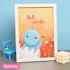 Wooden Digital Graphics Frame-Hello World