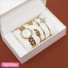 Set Of Stainless Steel Watch & 3 Bracelet - Gold Anne Klein 