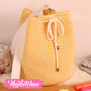 Cross Bag-Macrame Yarns-Yellow