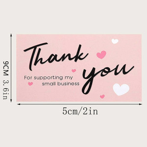 10pcs Slogan Graphic Thank You Card