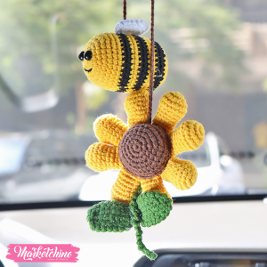 Crochet Car Charm-Bee 