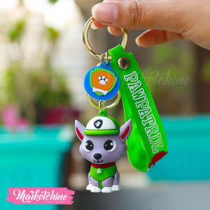 Silicone Keychain-Gray Dog