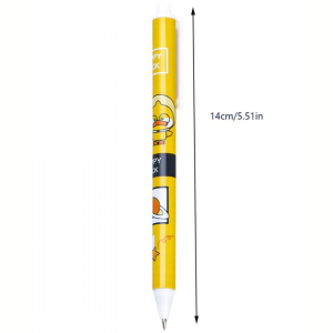6pcs Cartoon Duck Pattern Press Type Ballpoint Pen