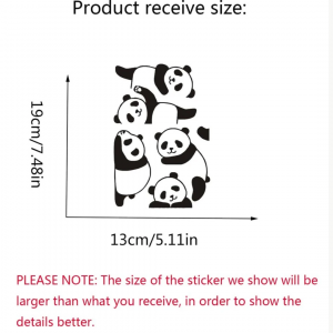 6Pcs Panda Switch Outlet Wall Sticker  