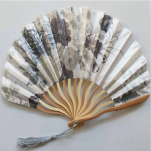 Folding Hand Fan Personalized Chinese Fabric Floral Round Folding Hand Fan 