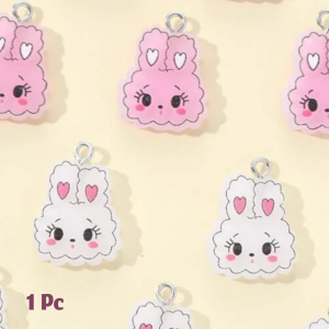 1pc Cartoon Rabbit Head DIY Pendant Random