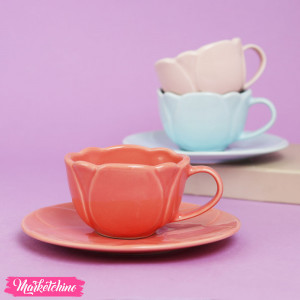 Ceramic Cup & plate - Flower