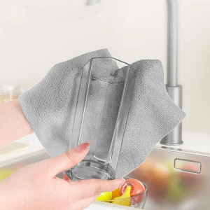 20Pcs Thickened Double-layer Absorbent Microfiber Kitchen Dish Clothes Non-stick Oil 