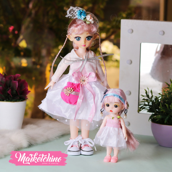 Set Of  2 Doll-Dress-White  (30-16 cm )