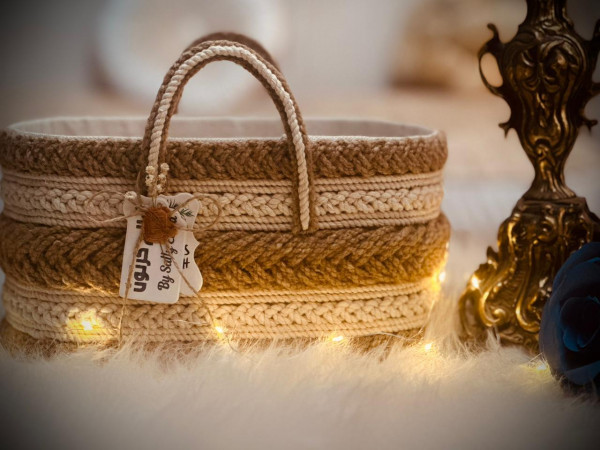 Crochet Basket -  Beige 