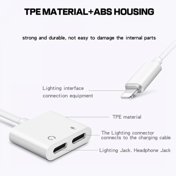 Dual Lightning Charger Cable Adapter (Head Phone&Charger  iphone )