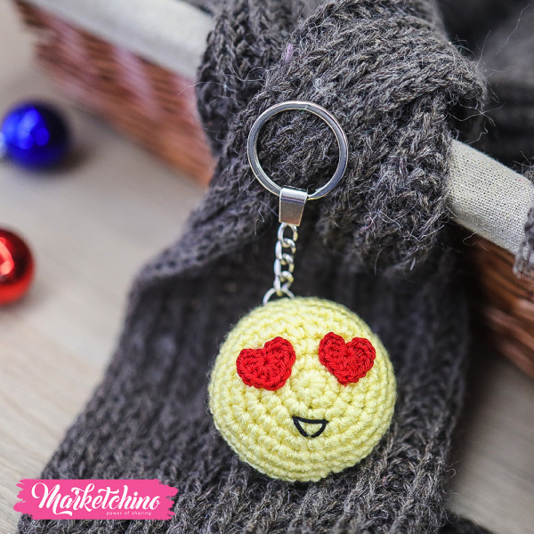 Crochet-Keychain-Love Emoji