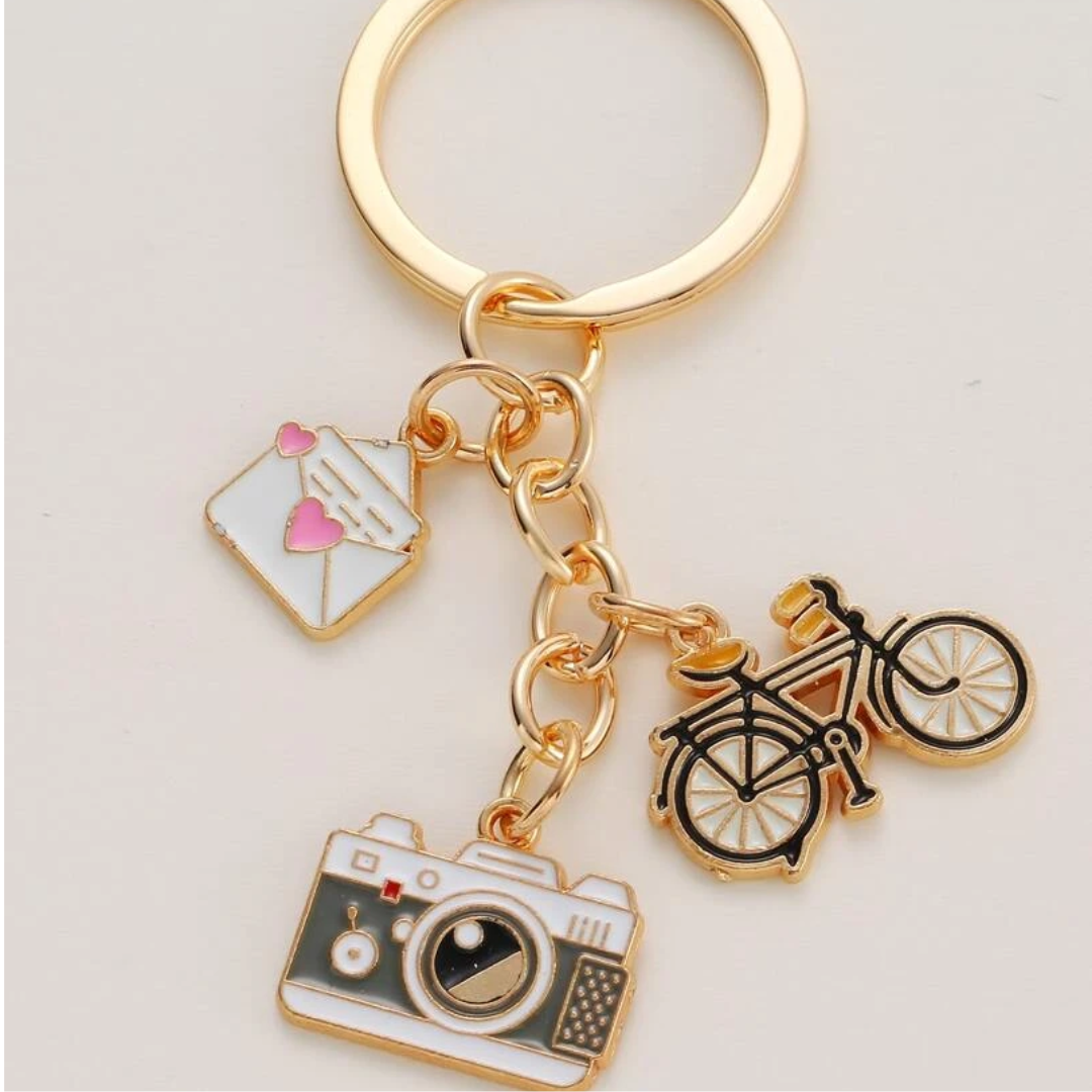 Camera keychain charm sale