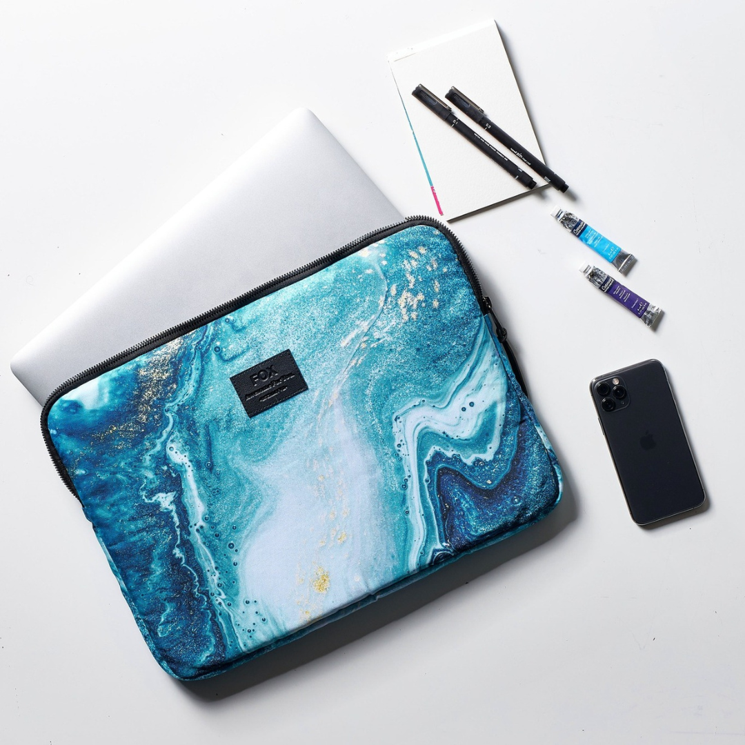 Laptop Sleeve Blue Marble 15.6 Inch Buy best Handmade