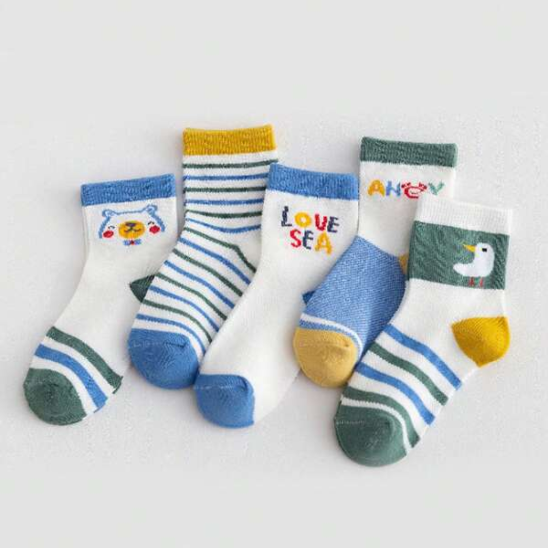 5pairs Boys Cartoon Duck Pattern Socks - Buy best Handmade Products in ...